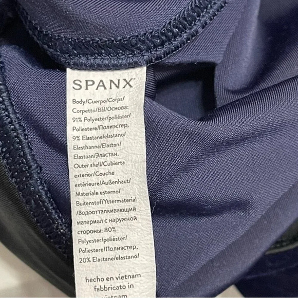 Spanx Velvet Leggings Stretch Elastic Waist Pants Lapis Night Size XL - Picture 8 of 9